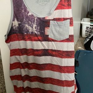 Red camel American flag tank top